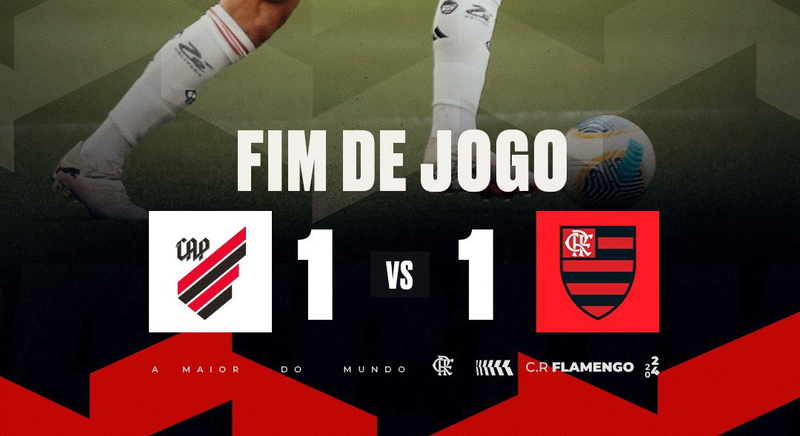 Flamengo arranca empate do Athletico PR e mantém liderança do