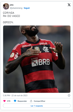 Gerson marcou o gol da vitória do Flamengo sobre o Vasco