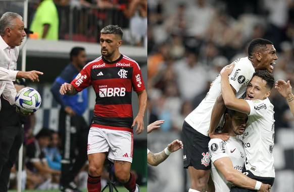 Corinthians e Flamengo têm compromissos fora de casa neste domingo (Foto: Editado)