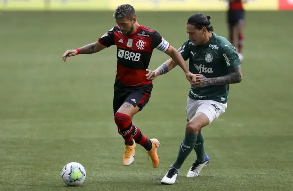 Flamengo e Palmeiras têm sido protagonistas dos títulos tanto nacionais com internacionais nas últimas temporadas, o que acentuou a rivalidade entre os dois clubes (Foto: Reprodução)