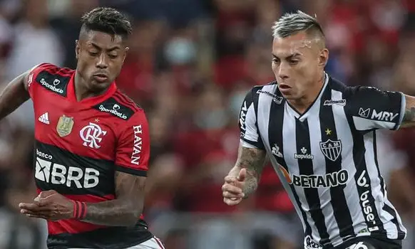 No primeiro turno, Flamengo venceu o Atlético por 2 x 1. Gols de Arrascaeta e Wesley (Foto: Reprodução)