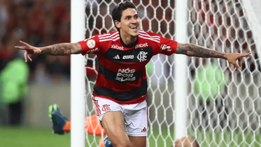 Pedro marcou dois gols na vitória do Flamengo sobre o Palmeiras