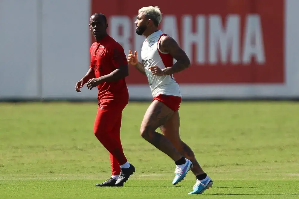 Gabigol em treino do Flamengo