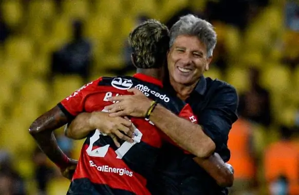 Bruno Henrique e Renato Gaúcho trabalharam juntos em 2021 (Foto: ESPN Brasil)