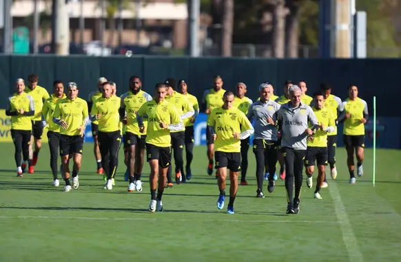 Equipe do Flamengo em treinamento (Foto: Gilvan de Souza /CRF)