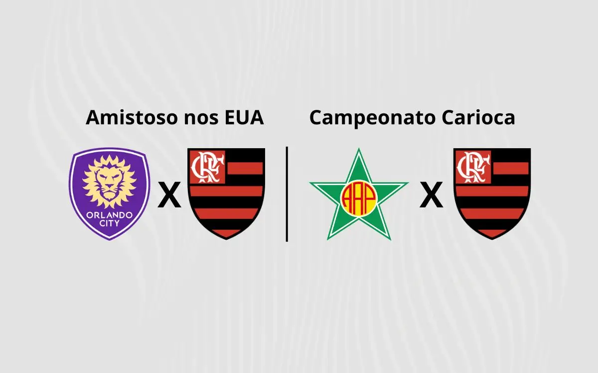 Orlando City x Flamengo e Portuguesa-RJ x Flamengo