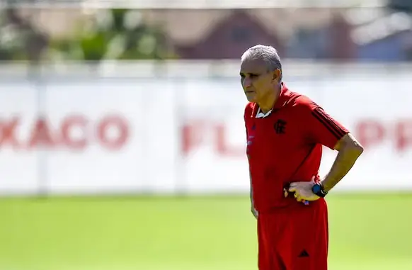 Tite no último treino do Flamengo antes do duelo com o Audax (Foto: Marcelo Cortes/Flamengo)