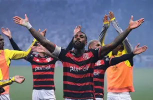 Gerson Flamengo comemora classificação contra o Corinthians semifinal Copa do Brasil 2024 (Foto: Ettore Chiereguini/AGIF)