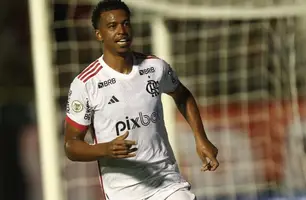 Carlinhos comemora gol do Flamengo contra o Vitória (Foto: Gilvan de Souza / CRF)