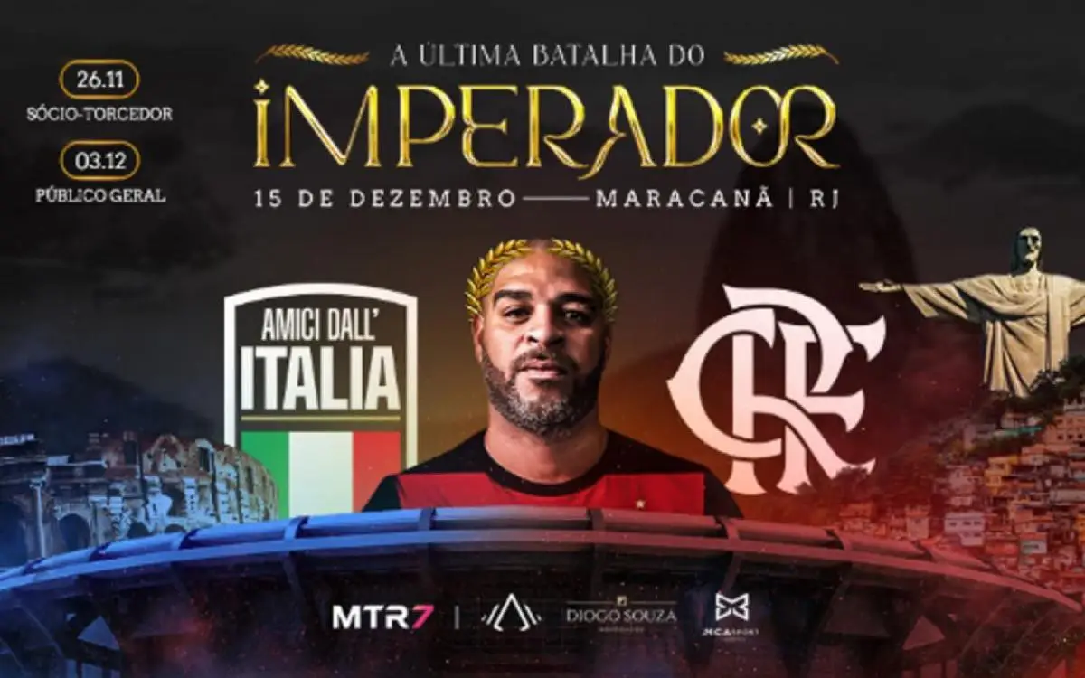 Cartaz do jogo de despedida de Adriano Imperador