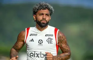 Gabigol, atacante do Flamengo, durante treino no CT do Ninho do Urubu, no Rio de Janeiro (Foto: Marcelo Cortes/ C.R. Flamengo)
