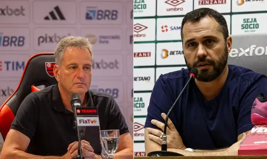 Rodolfo Landim e Mário Bittencourt, presidentes de Flamengo e Fluminense