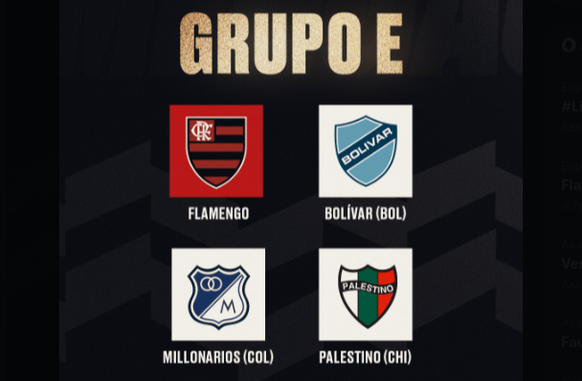 Grupo E da LIbertadores (Foto: Reprodução / X twitter @Flamengo)