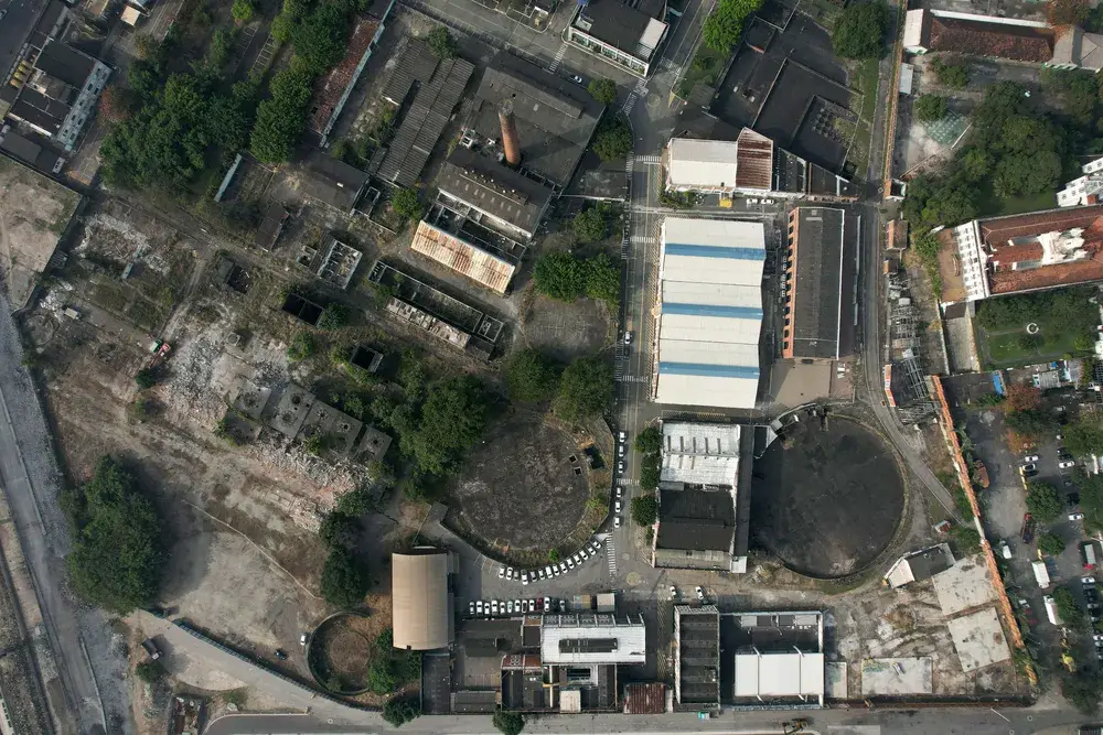 Imagem aérea do terreno do Gasômetro, onde o Flamengo deseja construir seu estádio