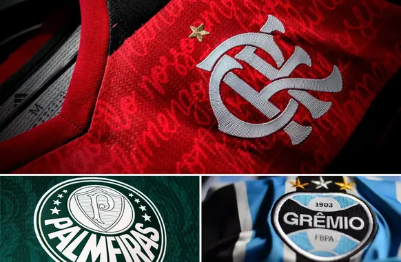 Flamengo, Palmeiras e Grêmio (Foto: Arte Mengo Mania)