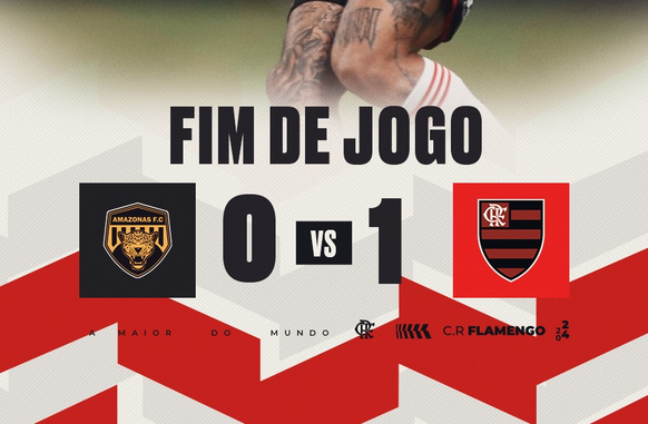 Placar do jogo (Foto: Reprodução / X twitter @Flamengo)