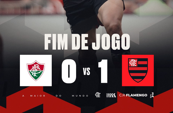 Placar do jogo (Foto: Reprodução / X twitter @Flamengo)