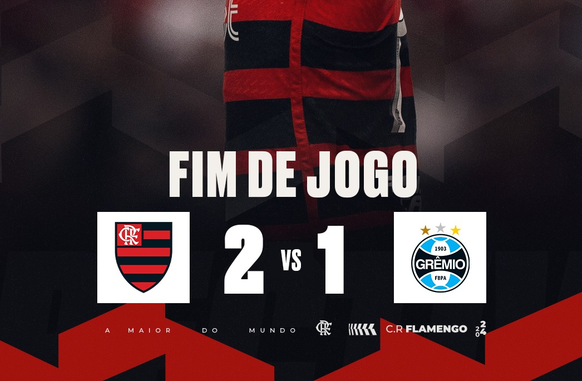 Placar do jogo (Foto: Reprodução / X twitter @Flamengo)