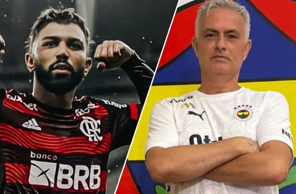 Gabigol e José Mourinho. (Foto: Arte Mengo Mania)