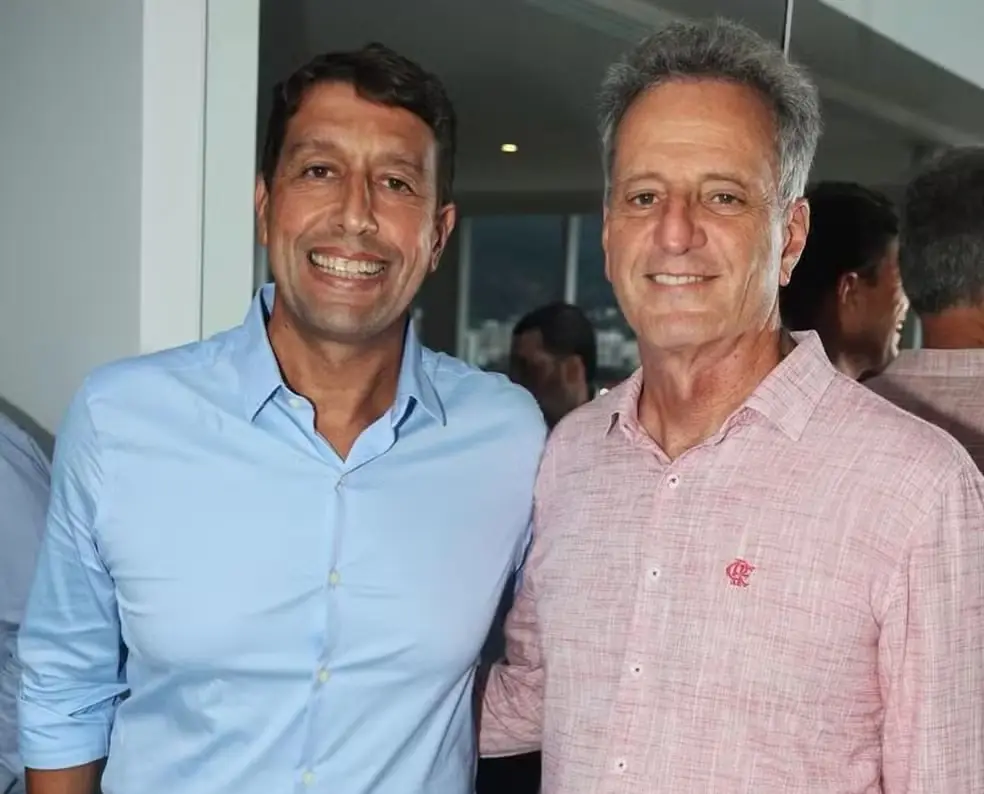 Gony Arruda, novo VP de Relações Externas do Flamengo, e Rodolfo Landim, presidente do clube