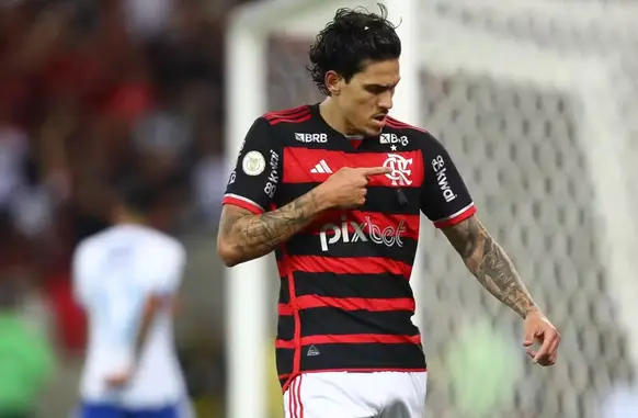 Pedro comemora um gol em Flamengo x Cruzeiro (Foto: Gilvan de Souza / Flamengo)