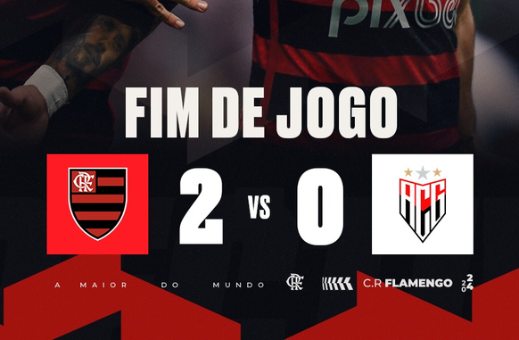 Placar do jogo (Foto: Reprodução / X twitter @Flamengo)