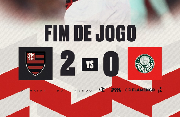 Placar do jogo (Foto: Reprodução / X twitter @Flamengo)