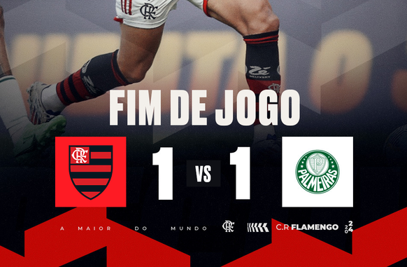 Placar do jogo (Foto: Reprodução / X twitter @Flamengo)