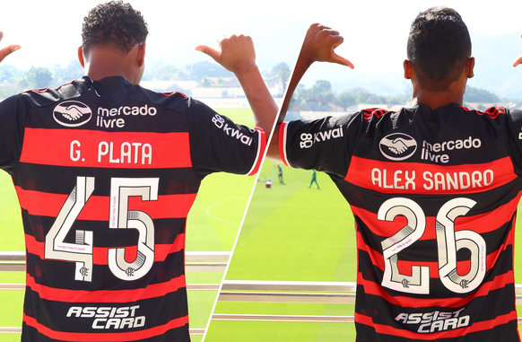 Alex Sandro e G. Plata. (Foto: Reprodução / Instagram Flamengo)