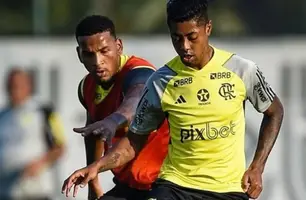 Bruno Henrique em treino do Flamengo (Foto: Marcelo Cortes /CRF)