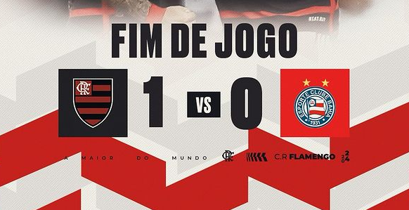 Placar do jogo (Foto: Reprodução / Instagram Flamengo)