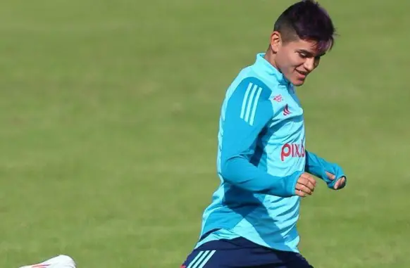 Alcaraz em treino do Flamengo (Foto: Divulgação/Flamengo)