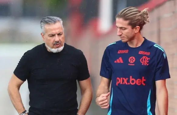 José Boto e Filipe Luís (Foto: Marcelo Cortes / Flamengo)