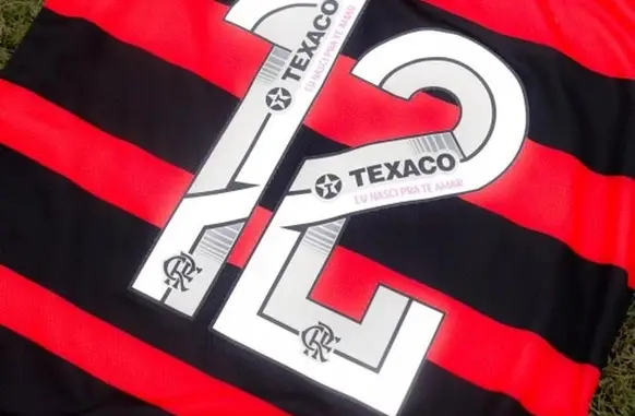 Patrocínio da Texaco nos números da camisa do Flamengo (Foto: Divulgação / Flamengo)