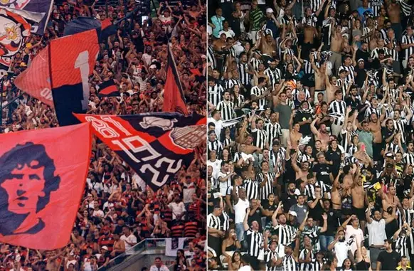 Torcidas de Flamengo e Botafogo (Foto: Marcelo Cortes / Vitor Silva)