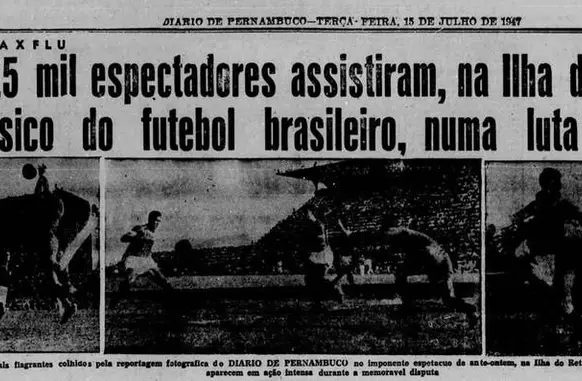 Ilha do Retiro recebeu Fla-Flu em 1947 (Foto: Reprodução/Diario de Pernambuco)