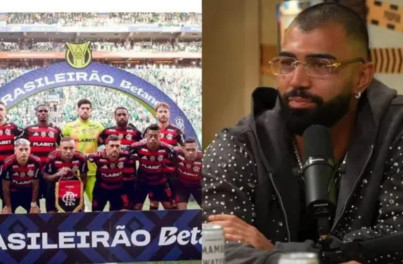 Gabigol endossa discurso do Flamengo e cutuca Palmeiras e Botafogo (Foto: Flamengo e Reprodução)