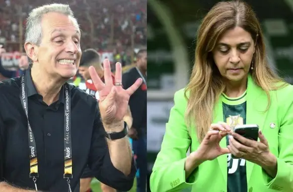 Presidente do Flamengo sobe o tom e rebate Leila Pereira: “Saia do futebol e vá para o Show Business” (Foto: Divulgação/Flamengo e Palmeiras)