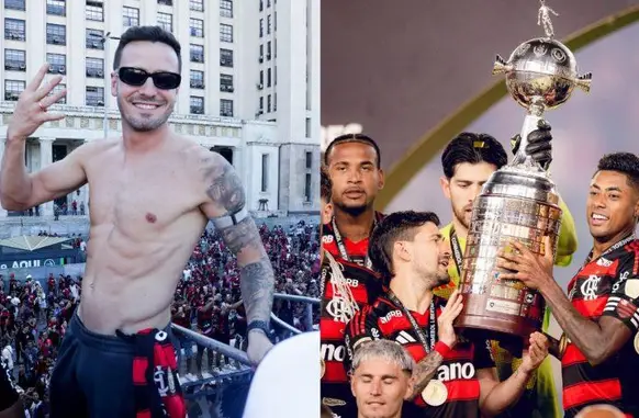 Saúl se ‘iguala’ a ídolo do Flamengo após conquistar título da Libertadores (Foto: Divulgação Flamengo)