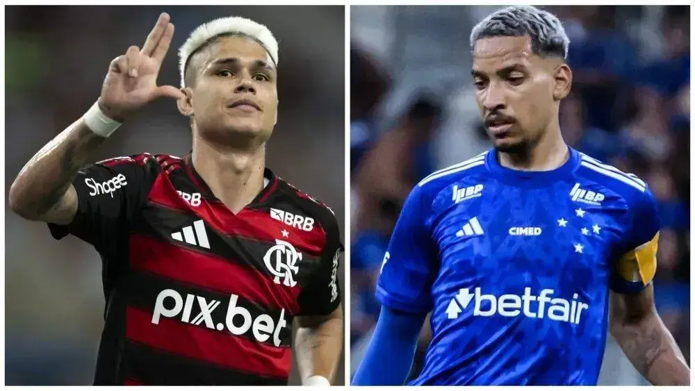 Luiz Araújo (Flamengo) e Matheus Pereira (Cruzeiro)