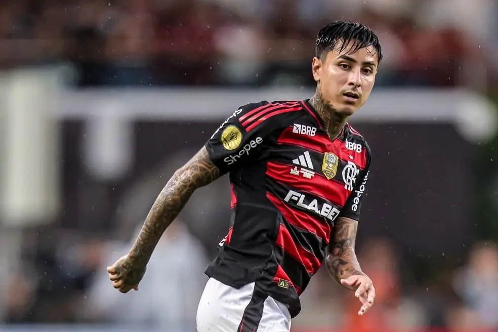 Pulgar em ação pelo Flamengo contra o Botafogo