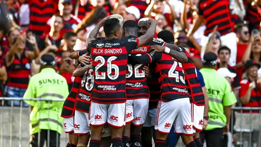 Comemoração jogadores do Flamengo