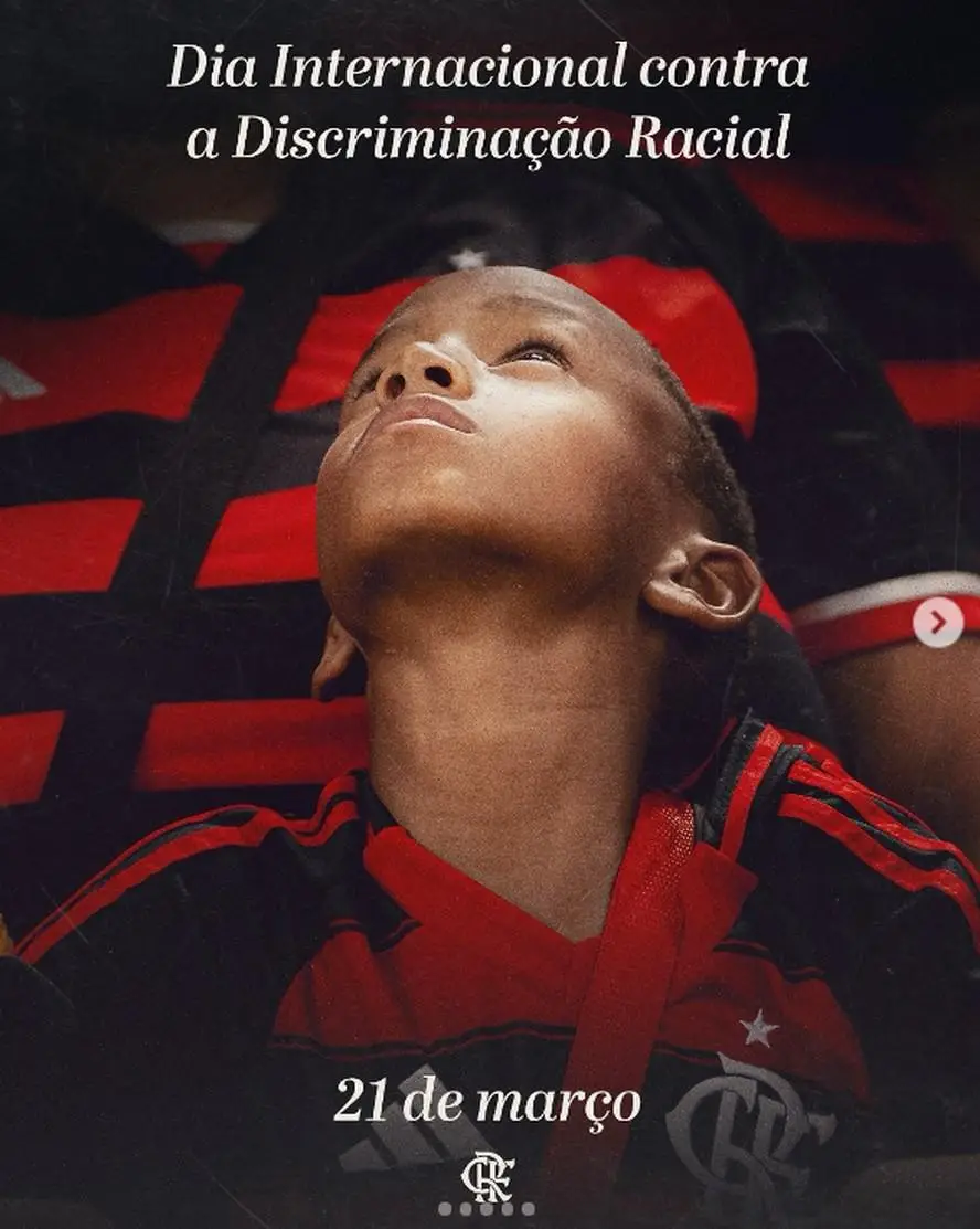 Flamengo faz post por Dia Internacional contra a Discriminação Racial