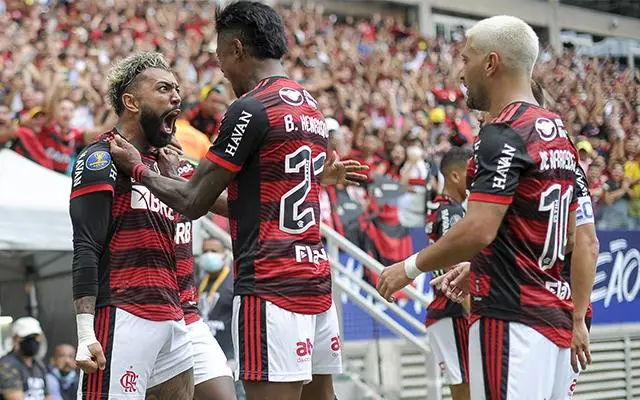 Gabigol, Bruno Henrique e Arrascaeta