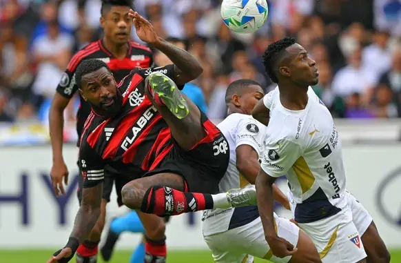 LDU e Flamengo se enfrentaram em Quito, pela Libertadores (Foto: Divulgação/ X Libertadores)