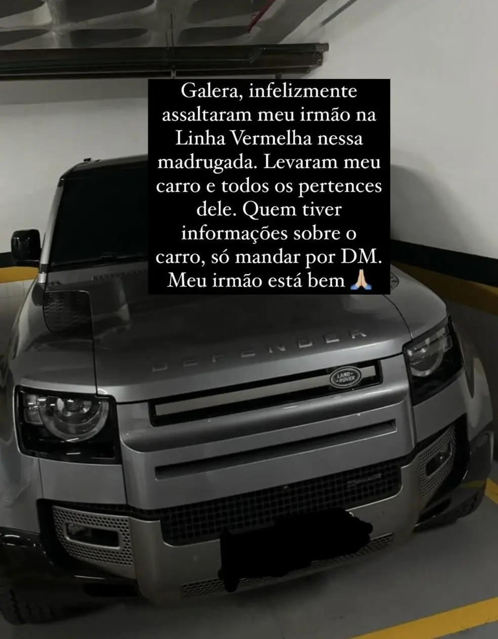 Pedro, do Flamengo, postou foto do carro roubado em 2024