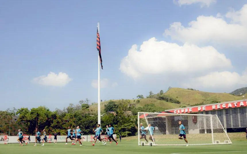 Treino da equipe do Flamengo no CT Ninho do Urubu