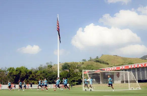 Treino da equipe do Flamengo no CT Ninho do Urubu (Foto: Adriano Fontes / Flamengo)