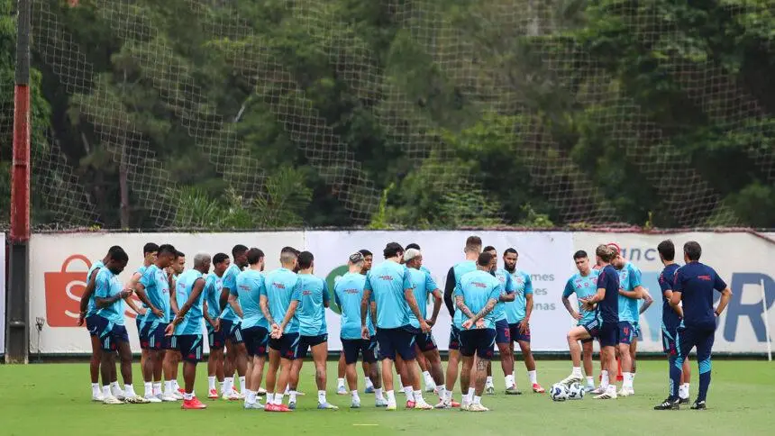 Treino da equipe do Flamengo no CT Ninho do Urubu