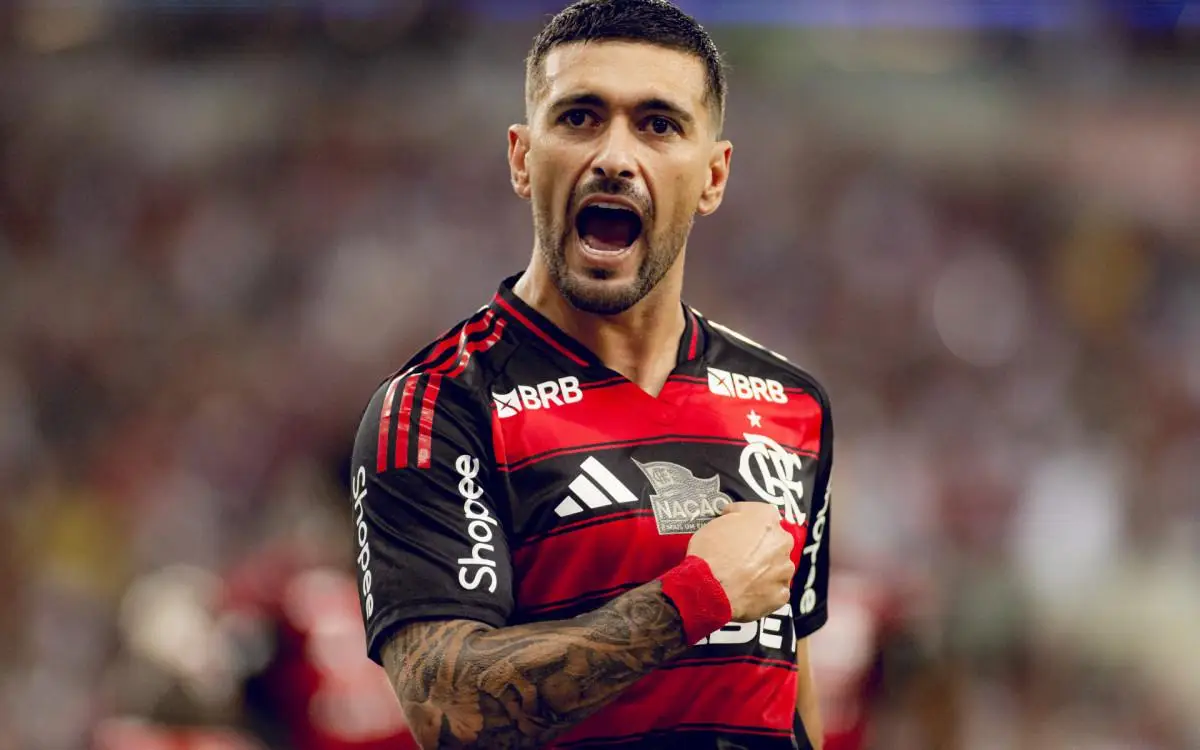 Vibração de Arrascaeta após marcar em Flamengo x Bahia